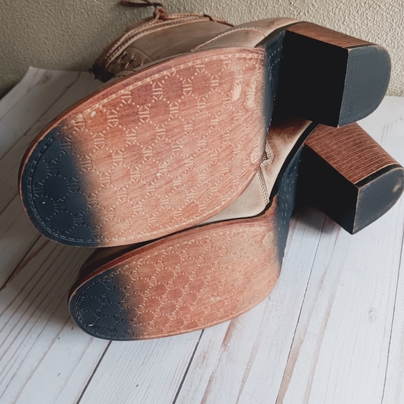 Vintage 93| Brown Heeled Side Zip Ankle Boot Sz 12W Prairie Cottagecore - Picture 12 of 13